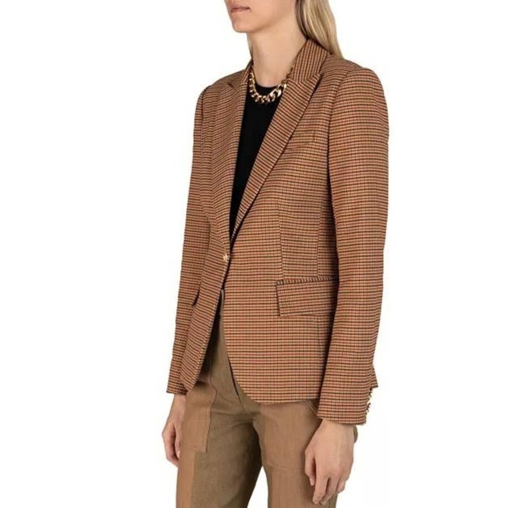 Derek Lam 10 Crosby Allie Houndstooth Plaid Blazer Sz US 2 Business Quiet Luxery - Picture 14 of 14